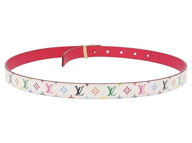 LOUIS VUITTON Multicolor Initials Gürtel Weiß M9630 LV Auth 156685SAM - Ansicht 2