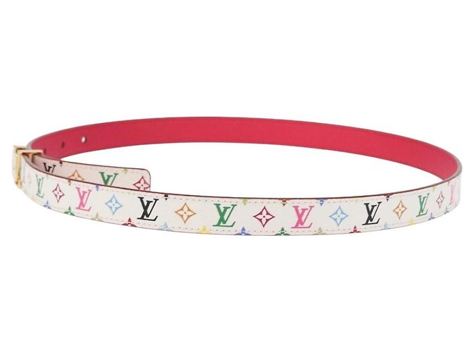 LOUIS VUITTON Multicolor Initials Gürtel Weiß M9630 LV Auth 156685SAM - Ansicht 3
