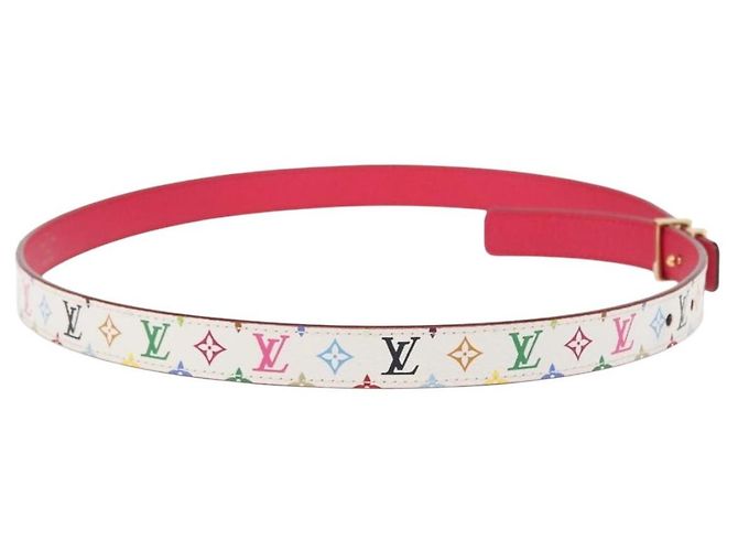 LOUIS VUITTON Multicolor Initials Gürtel Weiß M9630 LV Auth 156685SAM - Ansicht 4