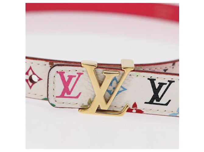 LOUIS VUITTON Multicolor Initials Gürtel Weiß M9630 LV Auth 156685SAM - Ansicht 5