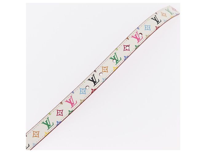 LOUIS VUITTON Multicolor Initials Gürtel Weiß M9630 LV Auth 156685SAM - Ansicht 7