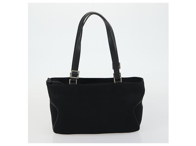 Salvatore Ferragamo Schultertasche Leder Canvas 2 Set Schwarz Silber Authentisch bs31495 - Ansicht 12