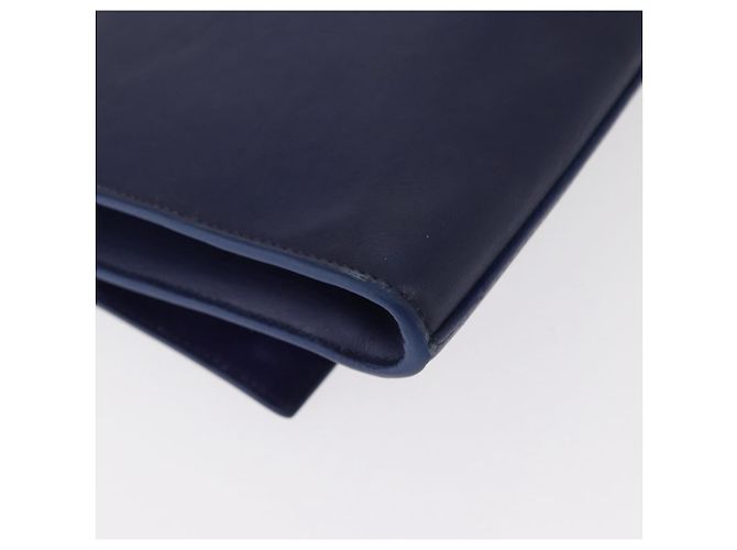 Saint Laurent Borsa Clutch Y line in pelle blu e oro Auth 157238V D'oro - vista 15