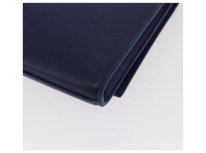 Saint Laurent Borsa Clutch Y line in pelle blu e oro Auth 157238V D'oro - vista 16