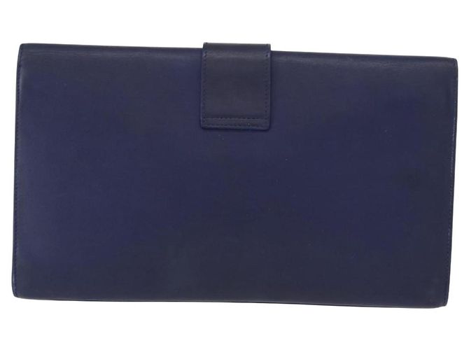 Saint Laurent Borsa Clutch Y line in pelle blu e oro Auth 157238V D'oro - vista 2
