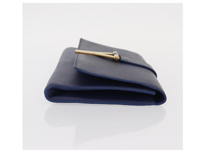 Saint Laurent Borsa Clutch Y line in pelle blu e oro Auth 157238V D'oro - vista 3