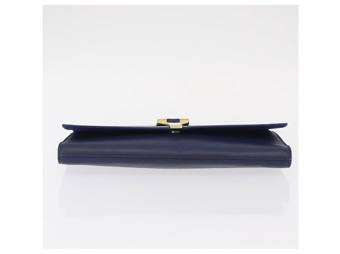 Saint Laurent Borsa Clutch Y line in pelle blu e oro Auth 157238V D'oro - vista 6