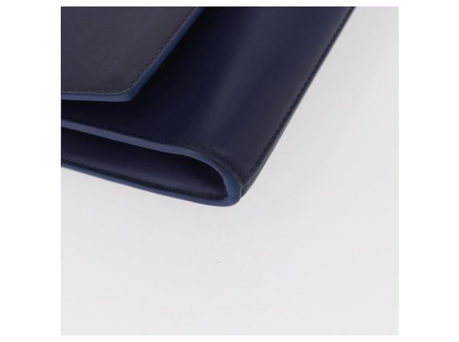 Saint Laurent Borsa Clutch Y line in pelle blu e oro Auth 157238V D'oro - vista 7