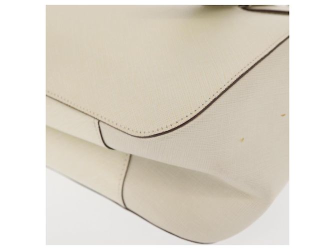 Bolsa de Ombro Gancini em Couro Branco e Prata da Salvatore Ferragamo Auth ka722 - vista 14