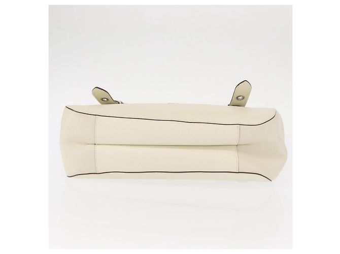 Bolsa de Ombro Gancini em Couro Branco e Prata da Salvatore Ferragamo Auth ka722 - vista 5