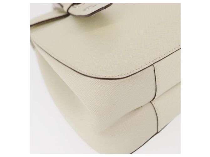 Bolsa de Ombro Gancini em Couro Branco e Prata da Salvatore Ferragamo Auth ka722 - vista 9