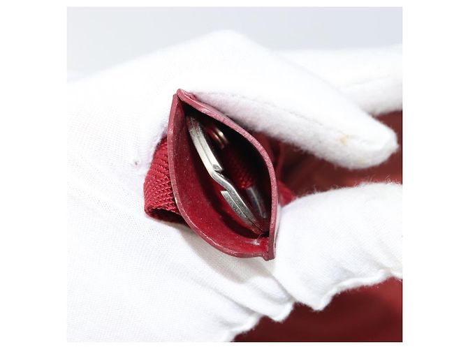 PRADA Borsa a mano in nylon rosso argento Auth BA8645 - vista 10