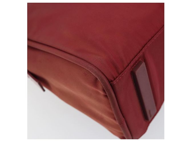 PRADA Borsa a mano in nylon rosso argento Auth BA8645 - vista 16