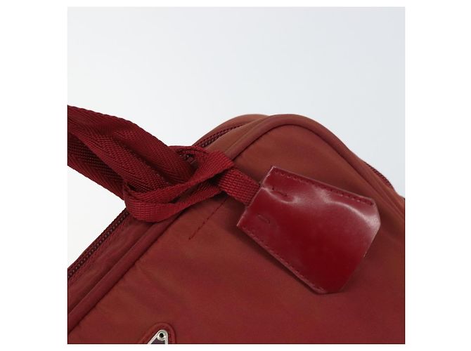 PRADA Borsa a mano in nylon rosso argento Auth BA8645 - vista 19