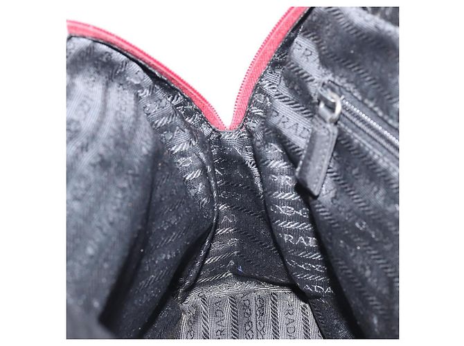 PRADA Borsa a mano in nylon rosso argento Auth BA8645 - vista 22