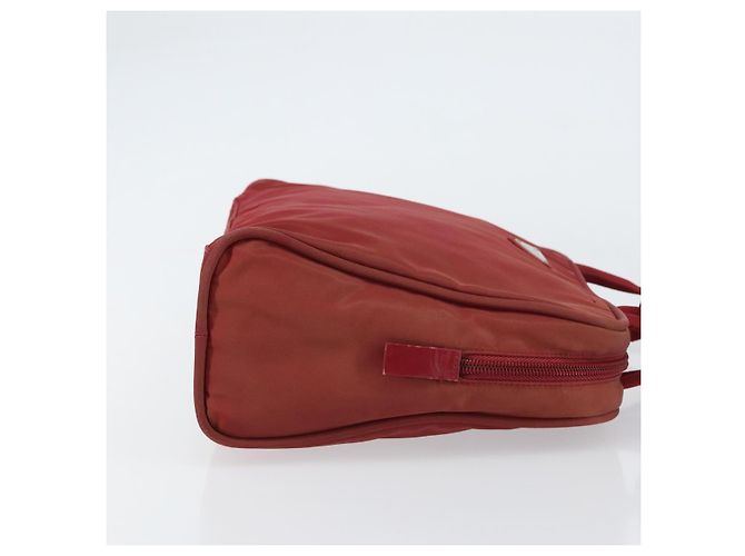 PRADA Borsa a mano in nylon rosso argento Auth BA8645 - vista 3