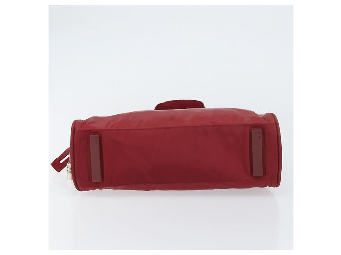 PRADA Borsa a mano in nylon rosso argento Auth BA8645 - vista 5