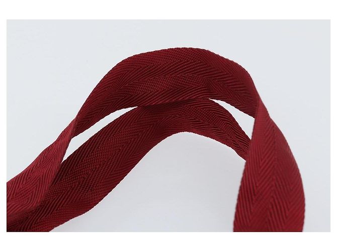 PRADA Borsa a mano in nylon rosso argento Auth BA8645 - vista 8