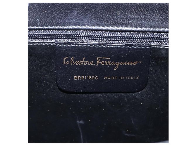 Borsa a Spalla Salvatore Ferragamo in Pelle Nera Oro Auth 157262 Nero D'oro - vista 12