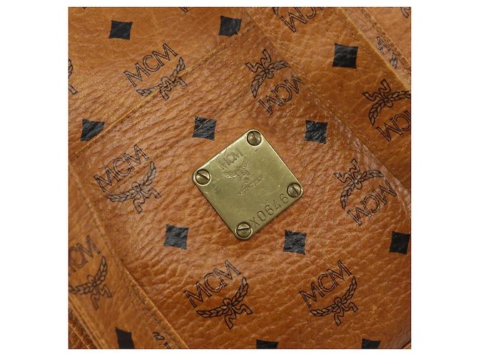 Borsa tote MCM Logogram Vicetos in pelle PVC marrone e oro Auth bs31511 D'oro - vista 12