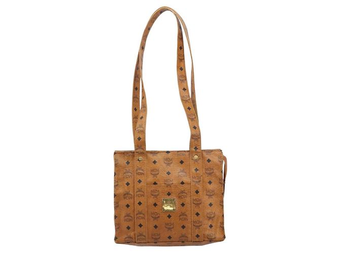Borsa tote MCM Logogram Vicetos in pelle PVC marrone e oro Auth bs31511 D'oro - vista 13