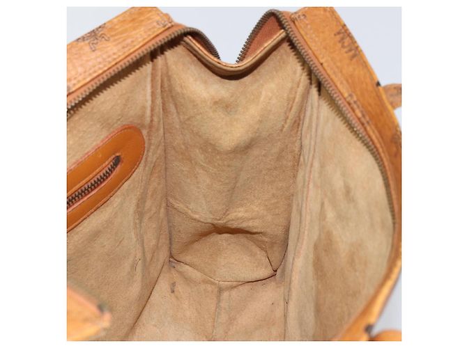 Borsa tote MCM Logogram Vicetos in pelle PVC marrone e oro Auth bs31511 D'oro - vista 17
