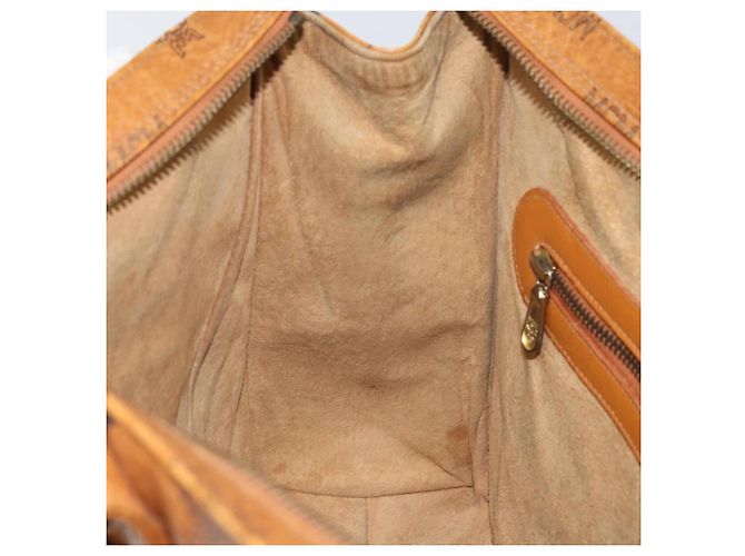 Borsa tote MCM Logogram Vicetos in pelle PVC marrone e oro Auth bs31511 D'oro - vista 18