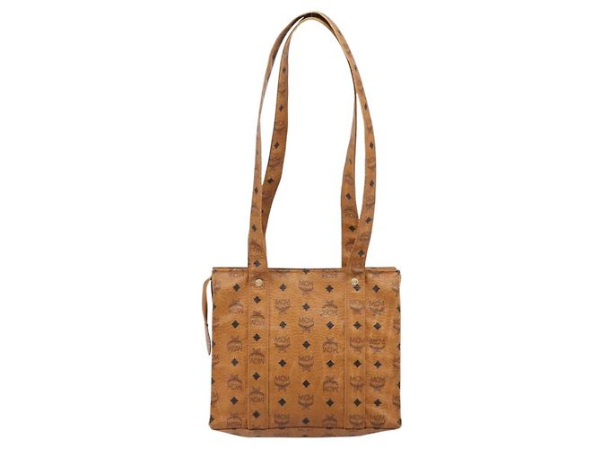 Borsa tote MCM Logogram Vicetos in pelle PVC marrone e oro Auth bs31511 D'oro - vista 2