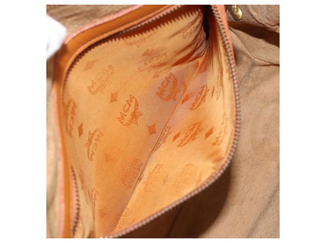 Borsa tote MCM Logogram Vicetos in pelle PVC marrone e oro Auth bs31511 D'oro - vista 20