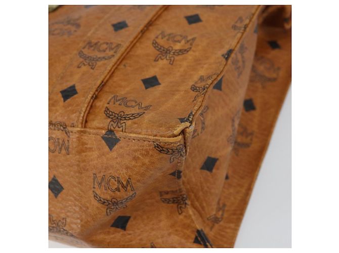 Borsa tote MCM Logogram Vicetos in pelle PVC marrone e oro Auth bs31511 D'oro - vista 9