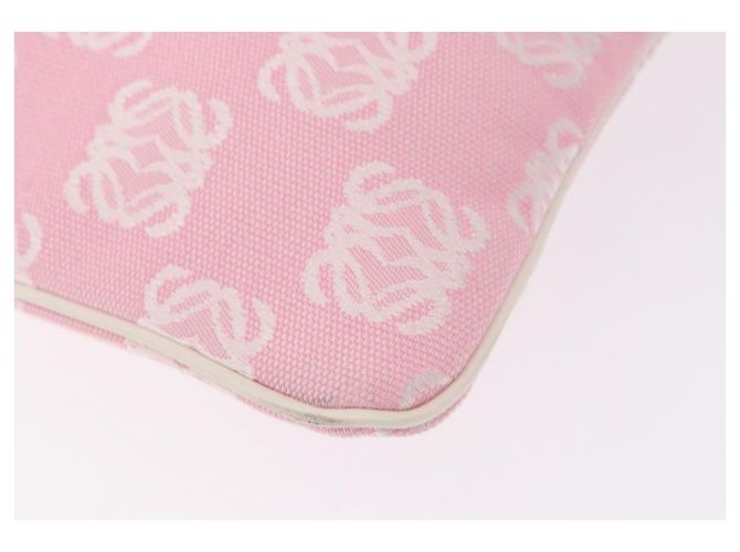 LOEWE Borsa a Mano Anagram in Tela Rosa Argento Auth yk19791 - vista 15