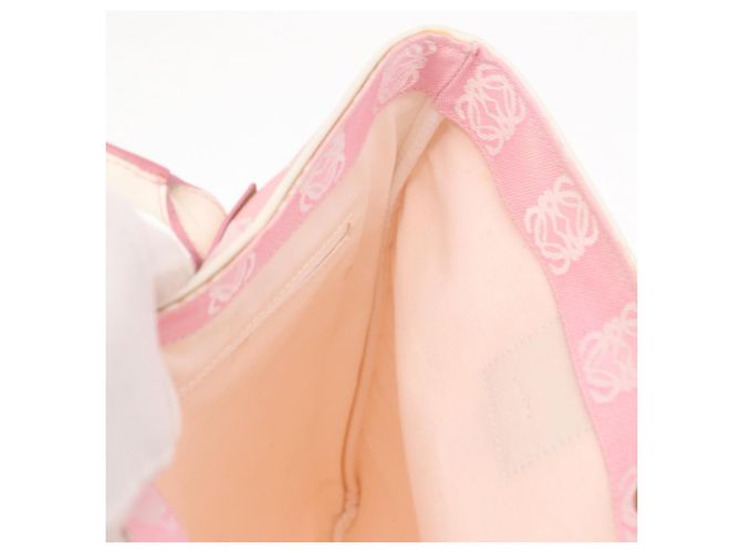 LOEWE Borsa a Mano Anagram in Tela Rosa Argento Auth yk19791 - vista 19
