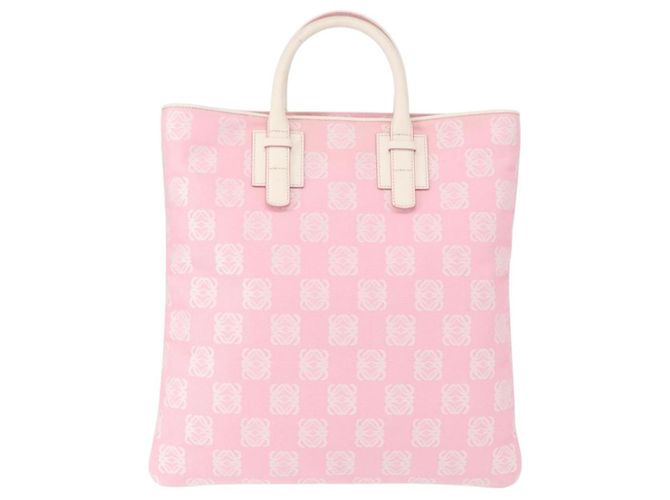 LOEWE Borsa a Mano Anagram in Tela Rosa Argento Auth yk19791 - vista 2