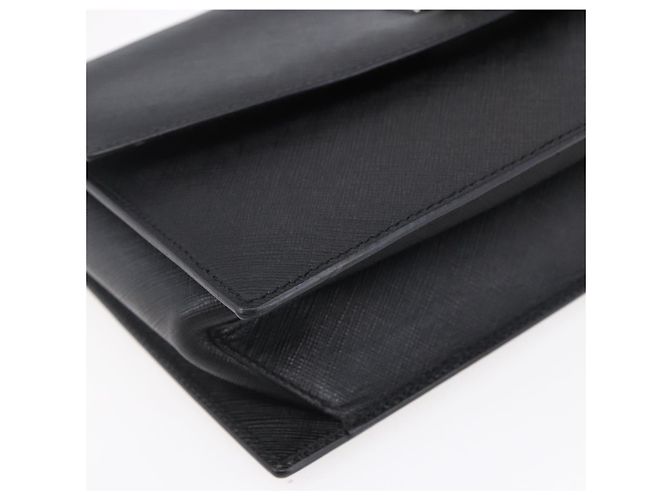 Borsa a Spalla Gancini in Pelle Nera e Argento Salvatore Ferragamo Auth 153903 Nero - vista 12