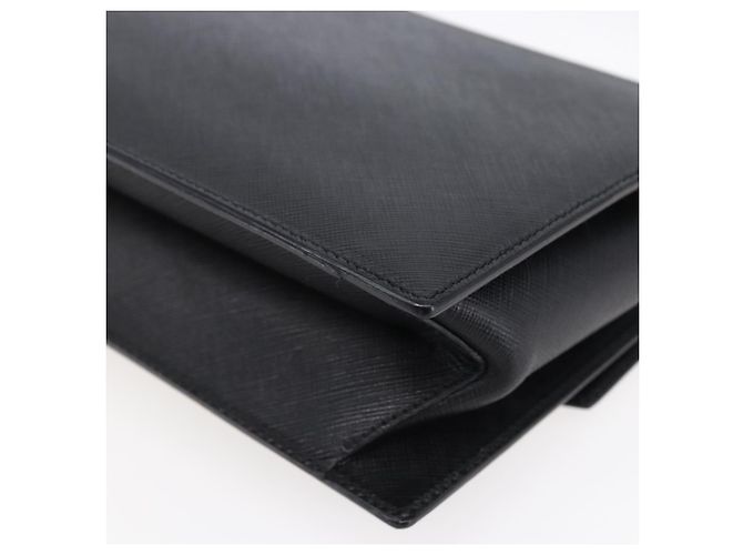Borsa a Spalla Gancini in Pelle Nera e Argento Salvatore Ferragamo Auth 153903 Nero - vista 13