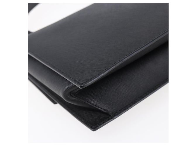 Borsa a Spalla Gancini in Pelle Nera e Argento Salvatore Ferragamo Auth 153903 Nero - vista 14