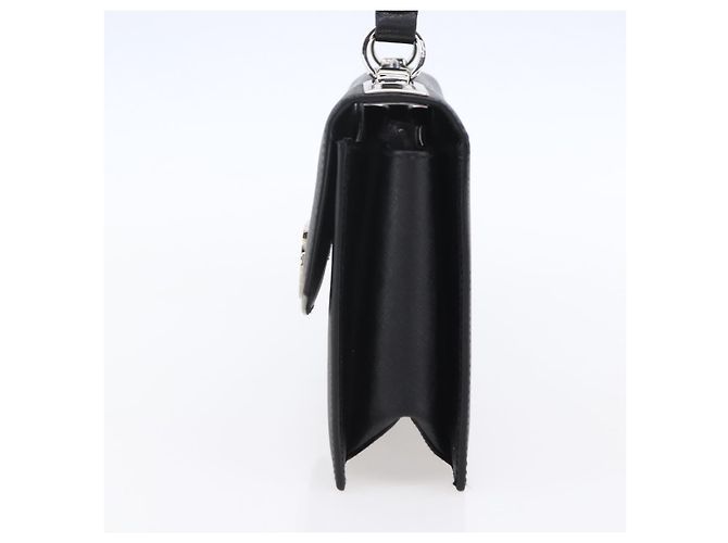 Borsa a Spalla Gancini in Pelle Nera e Argento Salvatore Ferragamo Auth 153903 Nero - vista 6