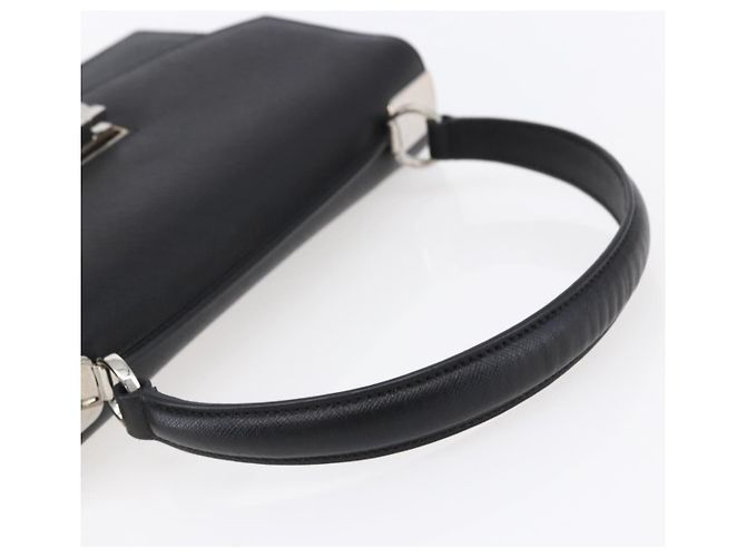 Borsa a Spalla Gancini in Pelle Nera e Argento Salvatore Ferragamo Auth 153903 Nero - vista 8