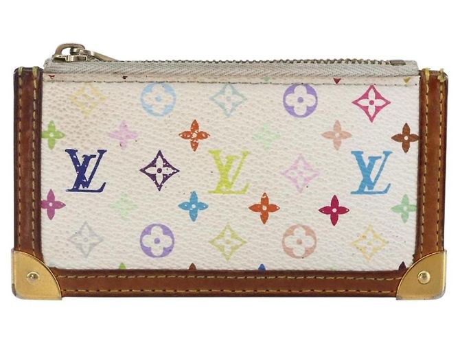 LOUIS VUITTON Monogramm Multicolor Pochette Cles Tasche Weiß M92655 Auth 152602 - Ansicht 13