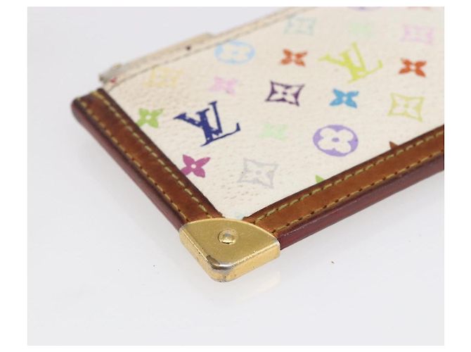LOUIS VUITTON Monogramm Multicolor Pochette Cles Tasche Weiß M92655 Auth 152602 - Ansicht 14