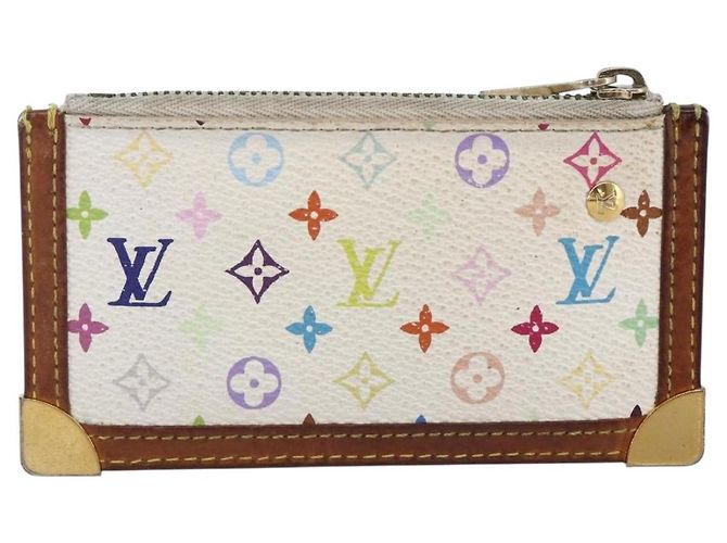 LOUIS VUITTON Monogramm Multicolor Pochette Cles Tasche Weiß M92655 Auth 152602 - Ansicht 2