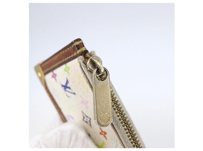 LOUIS VUITTON Monogramm Multicolor Pochette Cles Tasche Weiß M92655 Auth 152602 - Ansicht 8