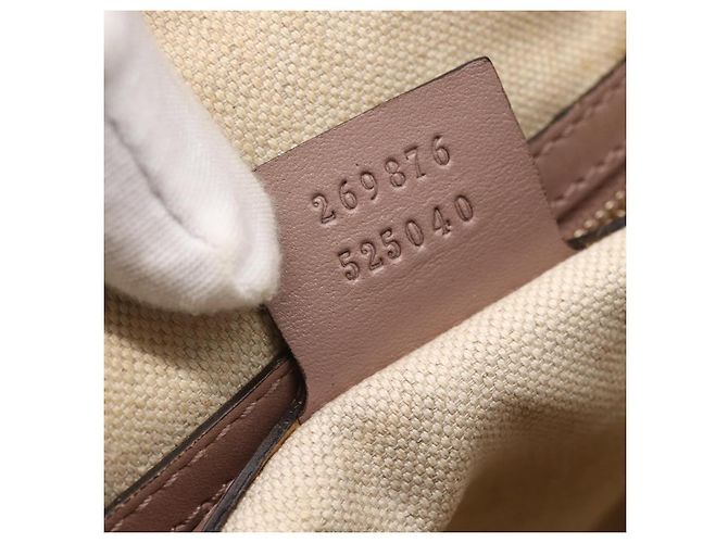 Borsa a mano GUCCI GG Canvas Sherry Line 2way Beige Oro 269876 Auth 152562 D'oro - vista 12