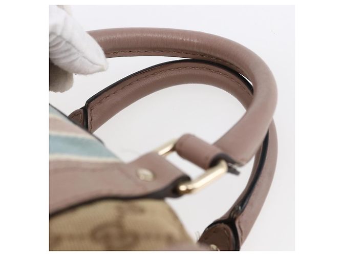 Borsa a mano GUCCI GG Canvas Sherry Line 2way Beige Oro 269876 Auth 152562 D'oro - vista 14