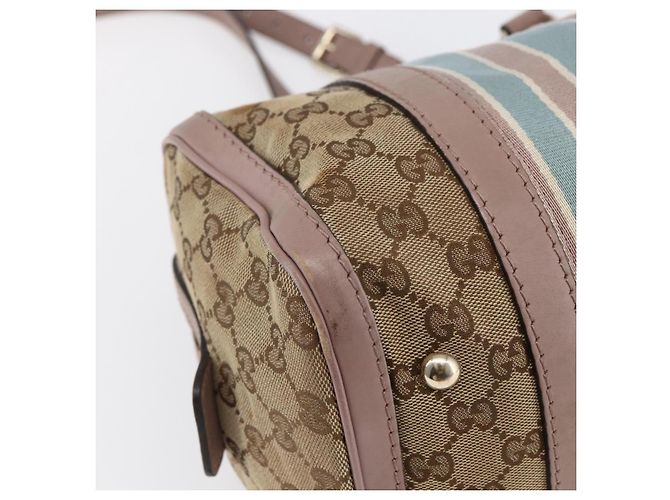 Borsa a mano GUCCI GG Canvas Sherry Line 2way Beige Oro 269876 Auth 152562 D'oro - vista 16