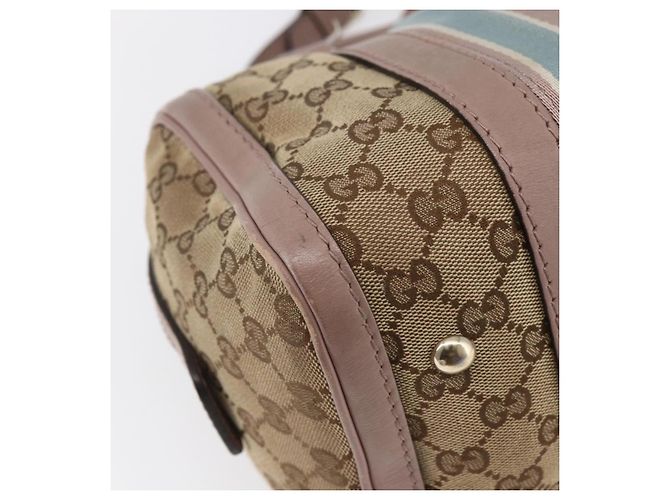 Borsa a mano GUCCI GG Canvas Sherry Line 2way Beige Oro 269876 Auth 152562 D'oro - vista 18