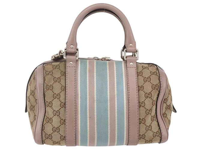 Borsa a mano GUCCI GG Canvas Sherry Line 2way Beige Oro 269876 Auth 152562 D'oro - vista 2