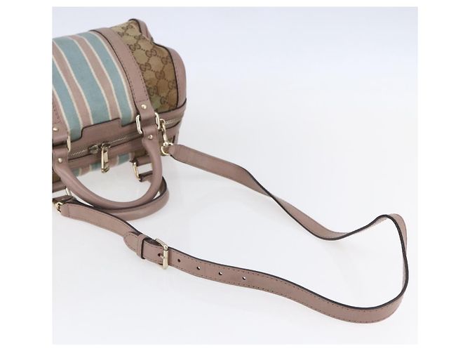 Borsa a mano GUCCI GG Canvas Sherry Line 2way Beige Oro 269876 Auth 152562 D'oro - vista 8