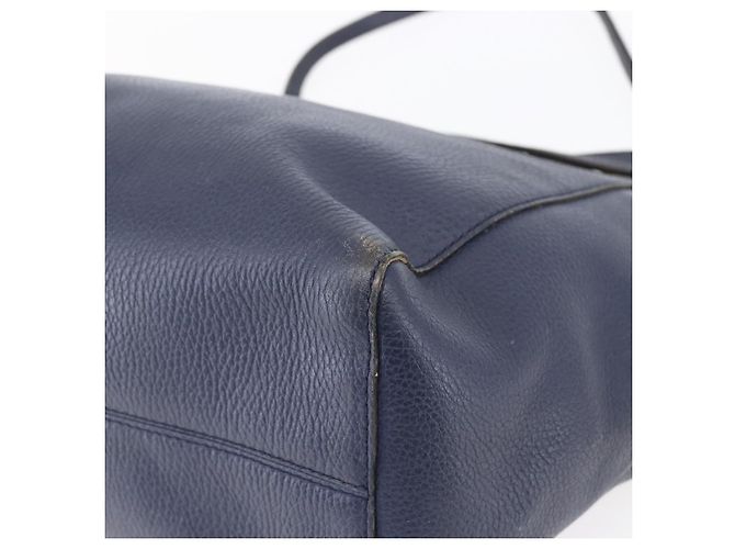 Borsa Tote in pelle blu navy e oro GUCCI 354397 Auth 152574 D'oro - vista 14