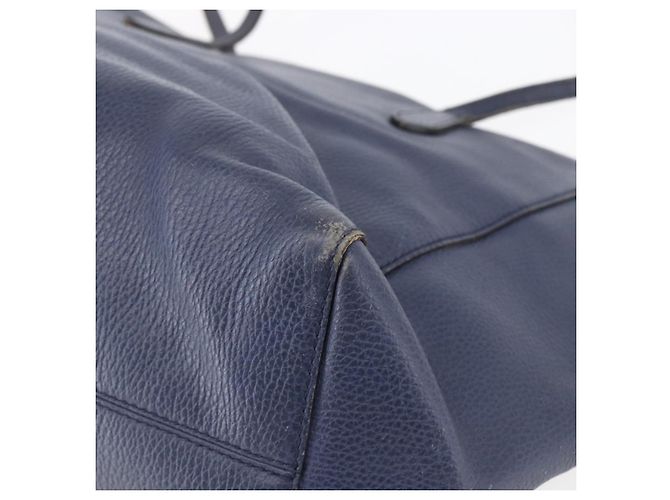 Borsa Tote in pelle blu navy e oro GUCCI 354397 Auth 152574 D'oro - vista 15